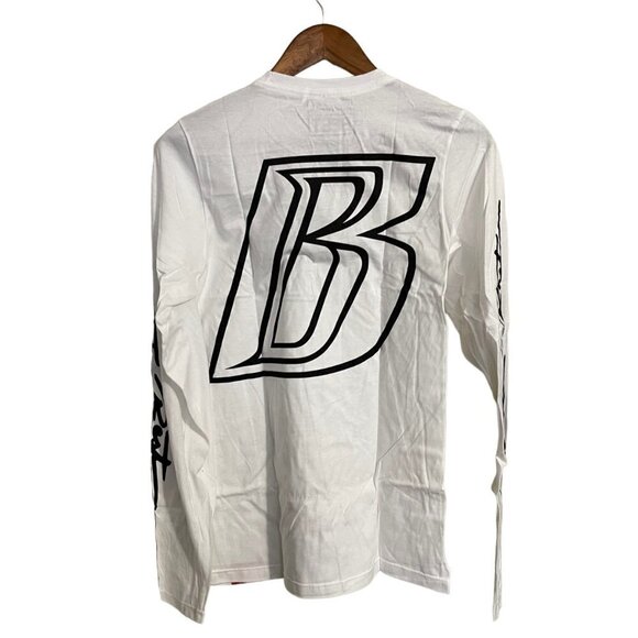 Breezy Excursion Mens NWOT White Long Sleeve B Graphic T-Shirt Size Small - Picture 8 of 8